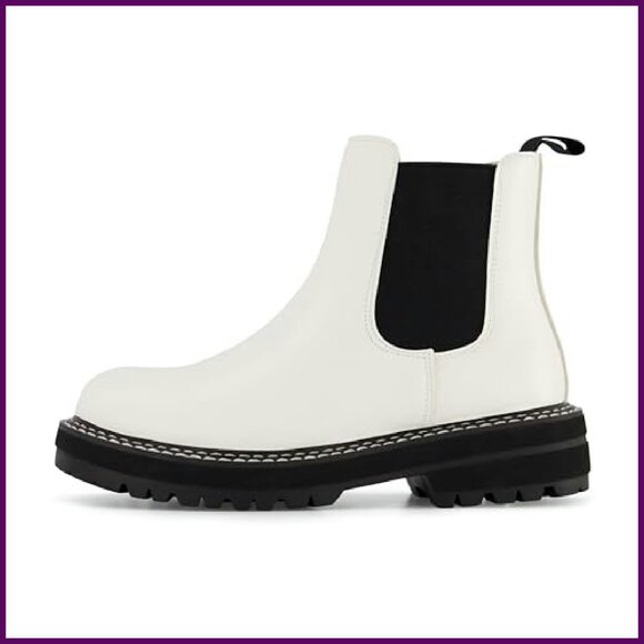 Women's Chelsea Boots Wide Width Pull-On Memory Foam Vegan Leather - Picture 3 of 6